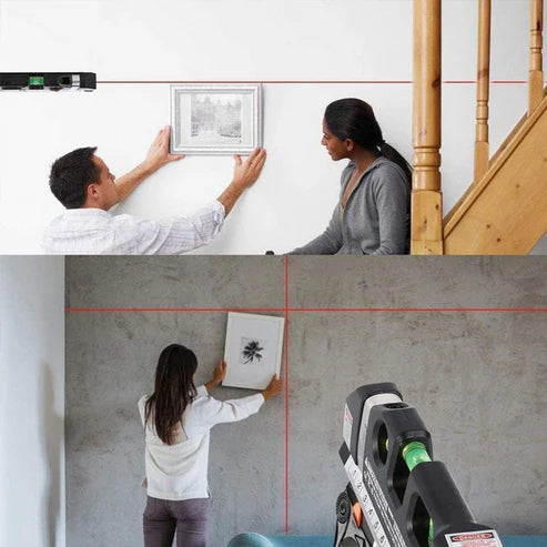 Laser Level Multipurpose Line Laser Leveler Tool With 8FT 2.5M Standard Measure Tape and Metric Rulers