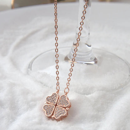 Most Beautiful Four-Leaf Heart Clover Magnetic Necklace
